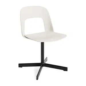 Hay - Layout Chair 131 Sort pulverlakeret aluminium 4-stjernet drejefod Standard glider - Cremehvid