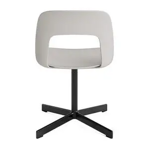 Hay - Layout Chair 131 Sort pulverlakeret aluminium 4-stjernet drejefod Standard glider - Himmelgrå