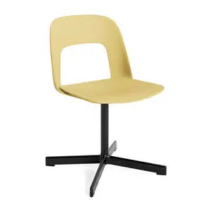 Hay - Layout Chair 131 Sort pulverlakeret aluminium 4-stjernet drejefod Standard glider - Biscotti
