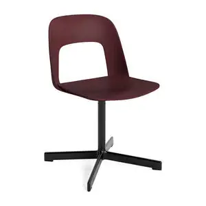 Hay - Layout Chair 131 Sort pulverlakeret aluminium 4-stjernet drejefod Standard glider - Bordeaux