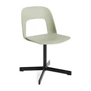 Hay - Layout Chair 131 Sort pulverlakeret aluminium 4-stjernet drejefod Standard glider - Pastelgrøn