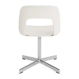 Hay - Layout Chair 131 Poleret aluminium 4-stjernet drejefod Standard glider - Cremehvid