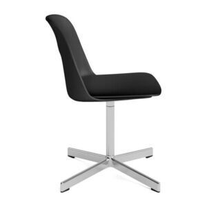 Hay - Layout Chair 131 Poleret aluminium 4-stjernet drejefod Standard glider - Sort