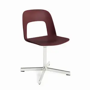Hay - Layout Chair 131 Poleret aluminium 4-stjernet drejefod Standard glider - Bordeaux