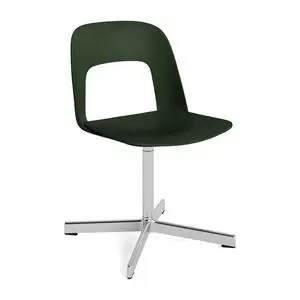 Hay - Layout Chair 131 Poleret aluminium 4-stjernet drejefod Standard glider - Flaskegrøn