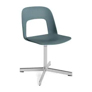 Hay - Layout Chair 131 Poleret aluminium 4-stjernet drejefod Standard glider - Ocean