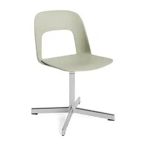 Hay - Layout Chair 131 Poleret aluminium 4-stjernet drejefod Standard glider - Pastelgrøn
