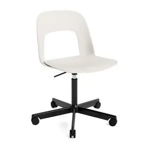 Hay - Layout Chair 141 Sort pulverlakeret aluminium 5-stjernet drejestol Gaslift Hjulbase - Cremehvid
