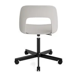 Hay - Layout Chair 141 Sort pulverlakeret aluminium 5-stjernet drejestol Gaslift Hjulbase - Himmelgrå