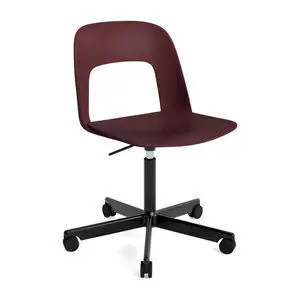 Hay - Layout Chair 141 Sort pulverlakeret aluminium 5-stjernet drejestol Gaslift Hjulbase - Bordeaux