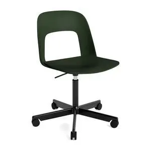 Hay - Layout Chair 141 Sort pulverlakeret aluminium 5-stjernet drejestol Gaslift Hjulbase - Flaskegrøn