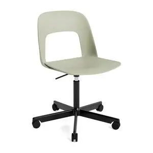 Hay - Layout Chair 141 Sort pulverlakeret aluminium 5-stjernet drejestol Gaslift Hjulbase - Pastelgrøn
