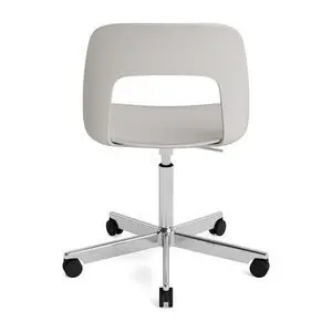 Hay - Layout Chair 141 Poleret aluminium 5-stjernet drejestol Gaslift Hjulbase - Himmelgrå