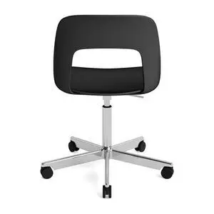 Hay - Layout Chair 141 Poleret aluminium 5-stjernet drejestol Gaslift Hjulbase - Sort