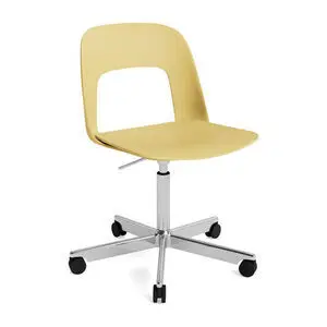 Hay - Layout Chair 141 Poleret aluminium 5-stjernet drejestol Gaslift Hjulbase - Biscotti