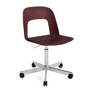 Hay - Layout Chair 141 Poleret aluminium 5-stjernet drejestol Gaslift Hjulbase - Bordeaux