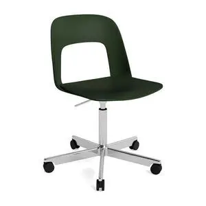 Hay - Layout Chair 141 Poleret aluminium 5-stjernet drejestol Gaslift Hjulbase - Flaskegrøn