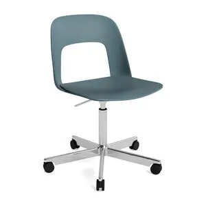 Hay - Layout Chair 141 Poleret aluminium 5-stjernet drejestol Gaslift Hjulbase - Ocean