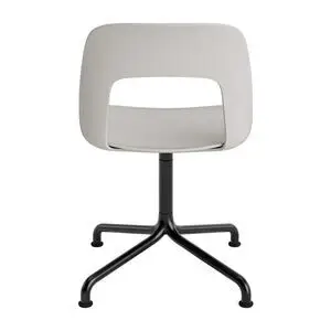 Hay - Layout Chair 151 Sort pulverlakeret aluminium 4-stjernet drejelig buefod Standard glider - Himmelgrå