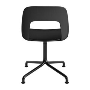 Hay - Layout Chair 151 Sort pulverlakeret aluminium 4-stjernet drejelig buefod Standard glider - Sort