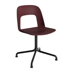Hay - Layout Chair 151 Sort pulverlakeret aluminium 4-stjernet drejelig buefod Standard glider - Bordeaux