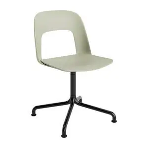 Hay - Layout Chair 151 Sort pulverlakeret aluminium 4-stjernet drejelig buefod Standard glider - Pastelgrøn