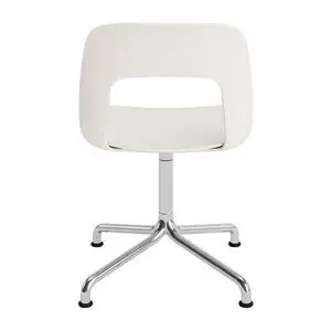Hay - Layout Chair 151 Poleret aluminium 4-stjernet drejelig buefod Standard glider - Cremehvid