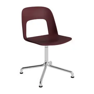 Hay - Layout Chair 151 Poleret aluminium 4-stjernet drejelig buefod Standard glider - Bordeaux