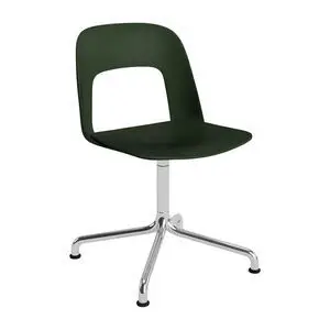 Hay - Layout Chair 151 Poleret aluminium 4-stjernet drejelig buefod Standard glider - Flaskegrøn