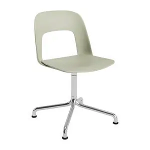 Hay - Layout Chair 151 Poleret aluminium 4-stjernet drejelig buefod Standard glider - Pastelgrøn