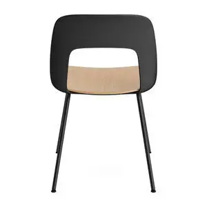 Hay - Layout Chair 112 Sort pulverlakeret stål 4-benet fod Standard glider - Sort