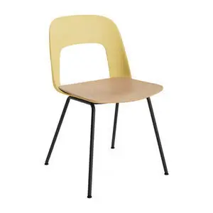 Hay - Layout Chair 112 Sort pulverlakeret stål 4-benet fod Standard glider - Biscotti