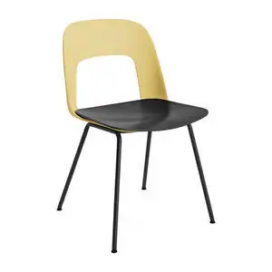 Hay - Layout Chair 112 Sort pulverlakeret stål 4-benet fod Standard glider - Biscotti