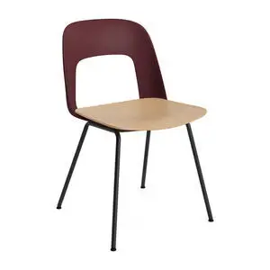 Hay - Layout Chair 112 Sort pulverlakeret stål 4-benet fod Standard glider - Bordeaux