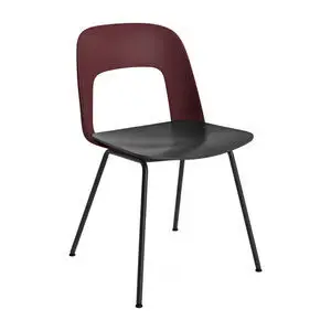 Hay - Layout Chair 112 Sort pulverlakeret stål 4-benet fod Standard glider - Bordeaux