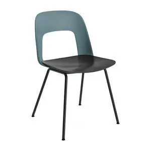 Hay - Layout Chair 112 Sort pulverlakeret stål 4-benet fod Standard glider - Ocean