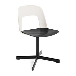 Hay - Layout Chair 132 Sort pulverlakeret aluminium 4-stjernet drejefod Standard glider - Cremehvid