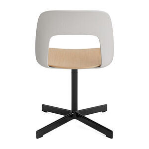 Hay - Layout Chair 132 Sort pulverlakeret aluminium 4-stjernet drejefod Standard glider - Himmelgrå