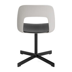 Hay - Layout Chair 132 Sort pulverlakeret aluminium 4-stjernet drejefod Standard glider - Himmelgrå