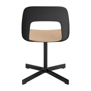 Hay - Layout Chair 132 Sort pulverlakeret aluminium 4-stjernet drejefod Standard glider - Sort