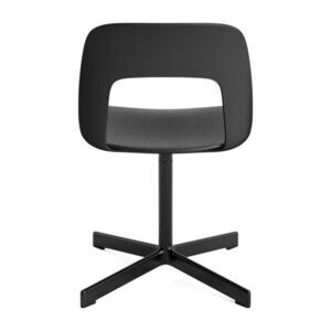 Hay - Layout Chair 132 Sort pulverlakeret aluminium 4-stjernet drejefod Standard glider - Sort