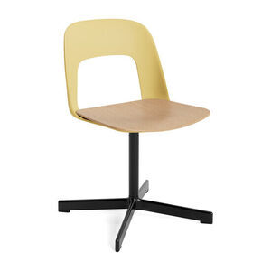 Hay - Layout Chair 132 Sort pulverlakeret aluminium 4-stjernet drejefod Standard glider - Biscotti
