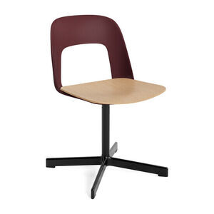Hay - Layout Chair 132 Sort pulverlakeret aluminium 4-stjernet drejefod Standard glider - Bordeaux