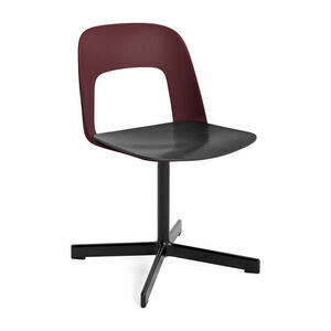 Hay - Layout Chair 132 Sort pulverlakeret aluminium 4-stjernet drejefod Standard glider - Bordeaux