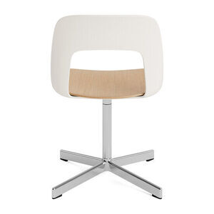 Hay - Layout Chair 132 Poleret aluminium 4-stjernet drejefod Standard glider - Cremehvid