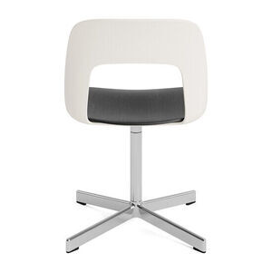 Hay - Layout Chair 132 Poleret aluminium 4-stjernet drejefod Standard glider - Cremehvid