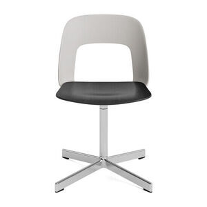 Hay - Layout Chair 132 Poleret aluminium 4-stjernet drejefod Standard glider - Himmelgrå