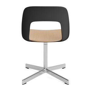 Hay - Layout Chair 132 Poleret aluminium 4-stjernet drejefod Standard glider - Sort