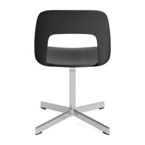 Hay - Layout Chair 132 Poleret aluminium 4-stjernet drejefod Standard glider - Sort