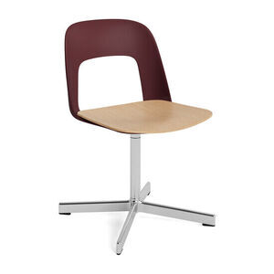 Hay - Layout Chair 132 Poleret aluminium 4-stjernet drejefod Standard glider - Bordeaux
